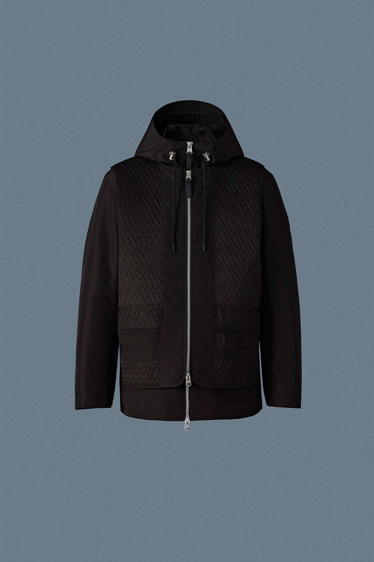 Black Men's Mixed Media Jacket