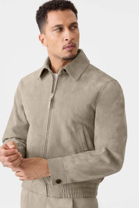 Taupe Men's Zip Up Jacket