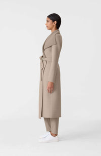 Taupe Mix-Taupe Ladies  Wool Coat