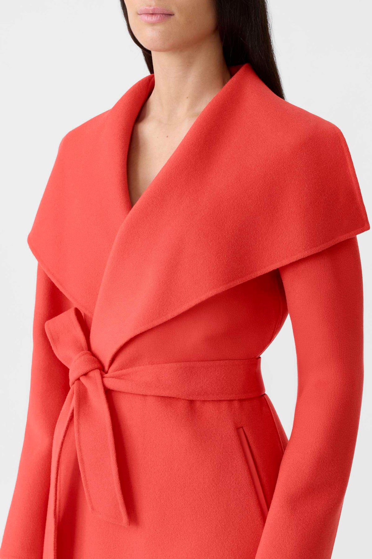 Papaya Ladies Belted Light Wool Coat