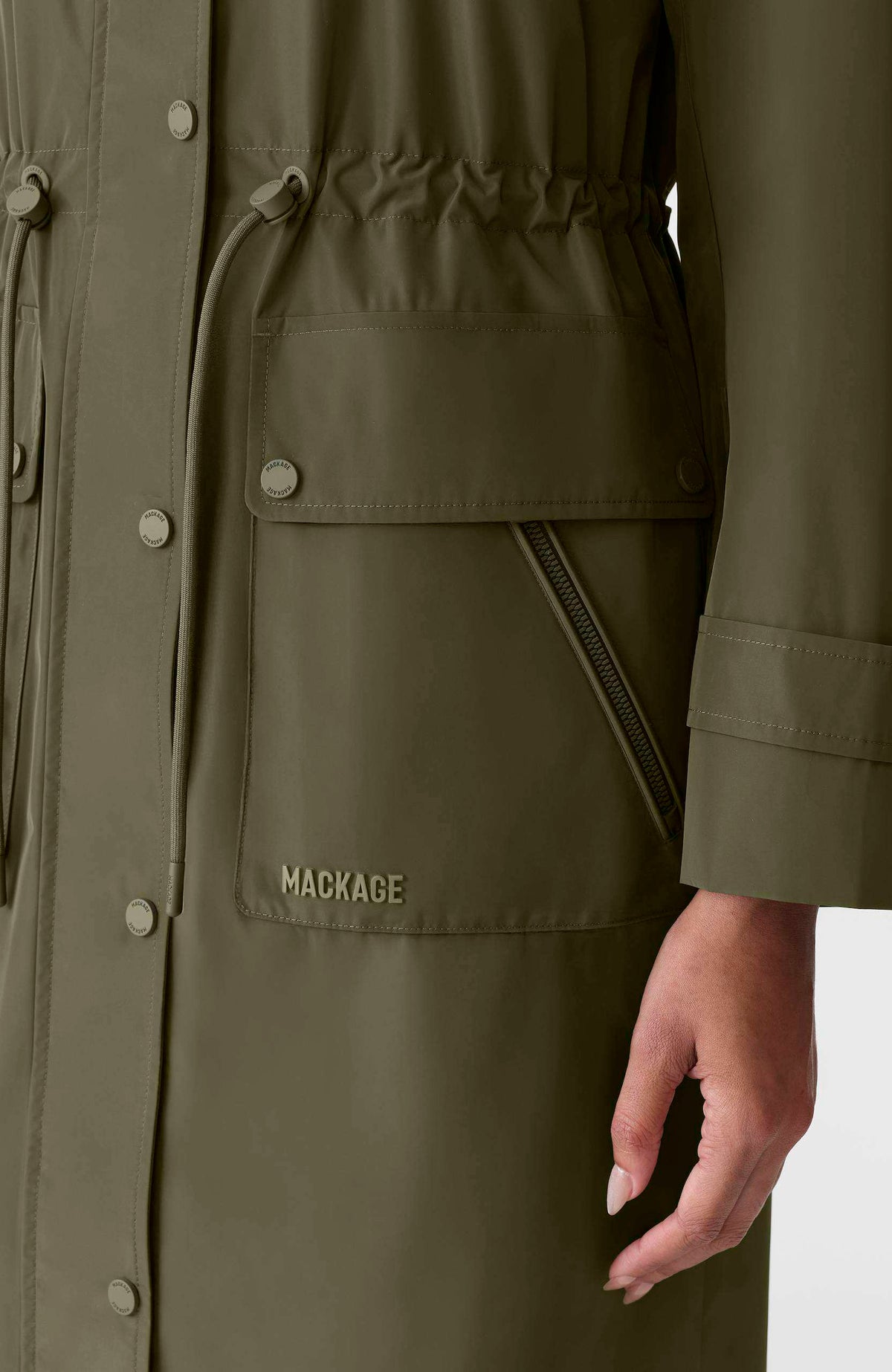 Light Military Ladies Rainwear Coat