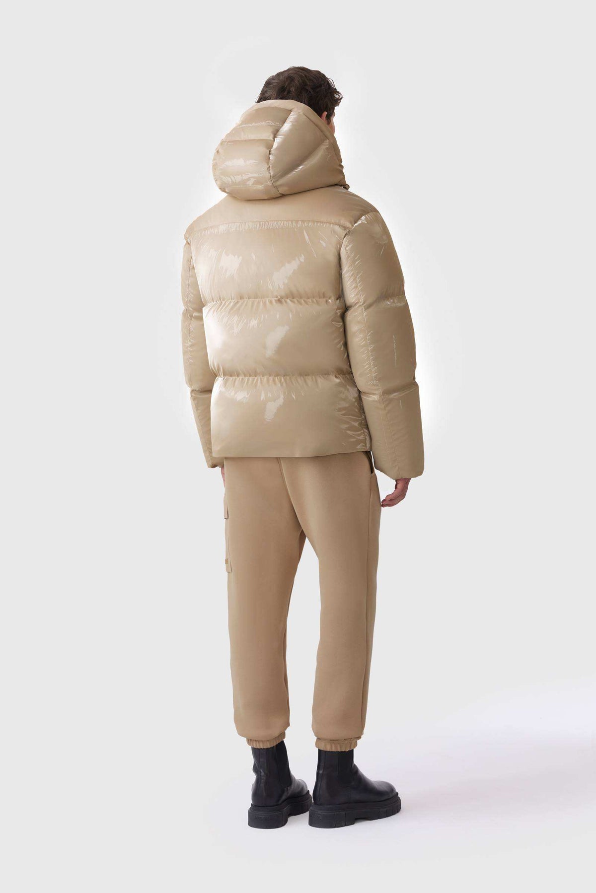 Light Camel Men's Hooded Down Jacket