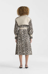 Taupe Snake Ladies Trench Coat