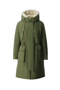 Light Military Ladies Hooded Down Coat