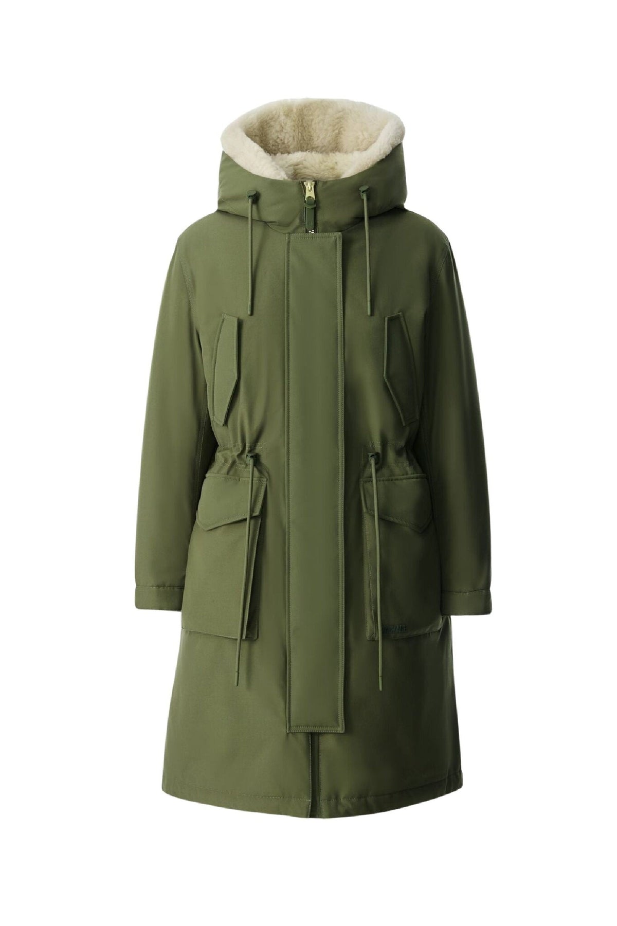 Light Military Ladies Hooded Down Coat