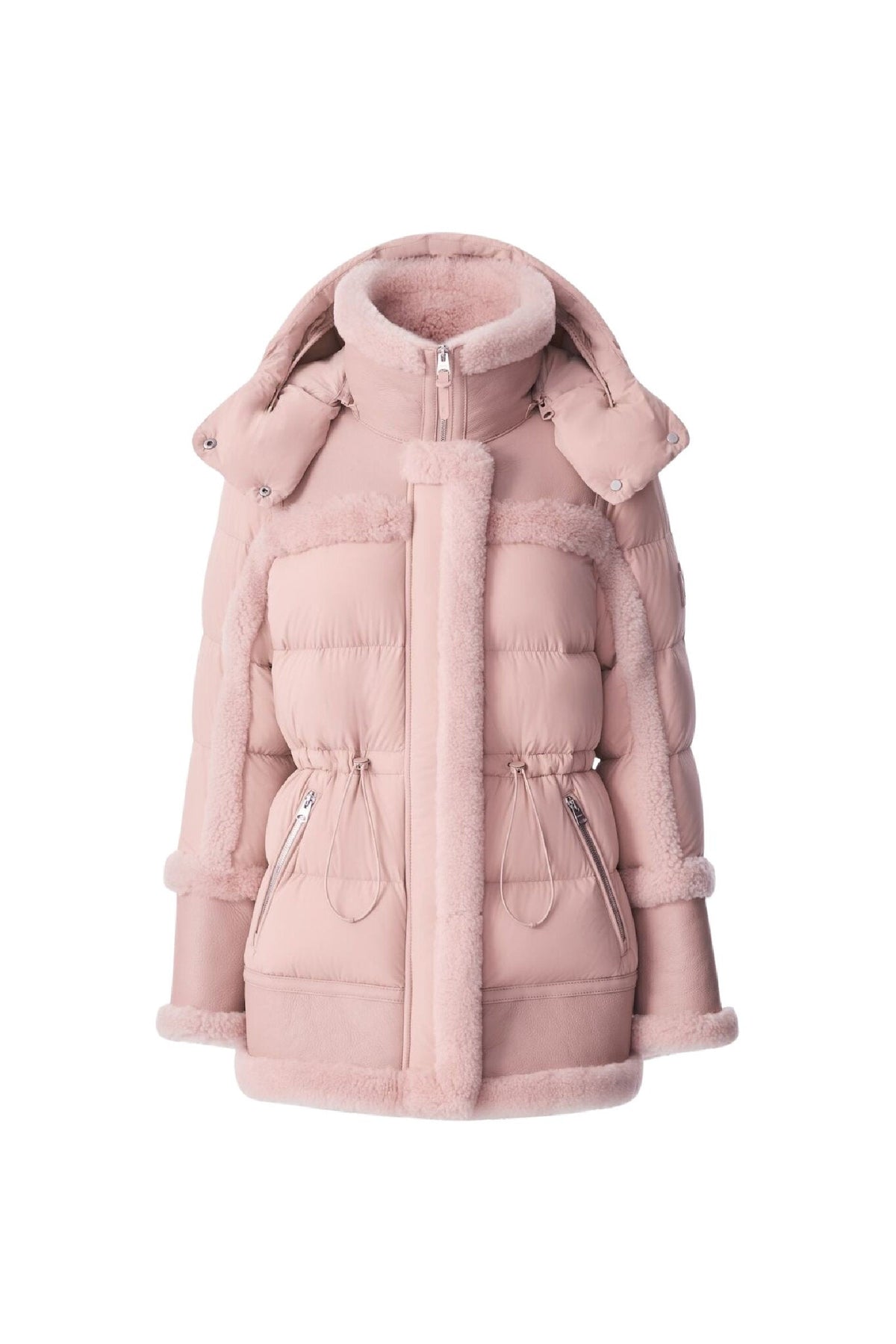 Sepia Rose-Sepia Rose Ladies Hooded MIxed Media Jacket