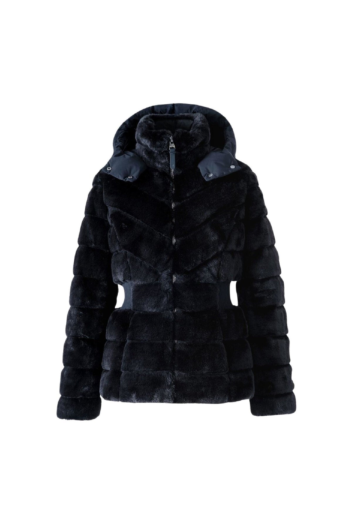 Black Ladies Hooded Down Jacket