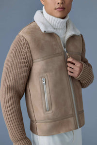 Light Camel-Natural Men's Mixed Media Jacket