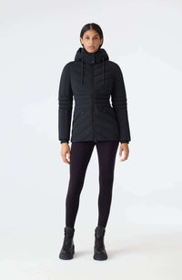 Black Ladies Hooded Light Down Jacket