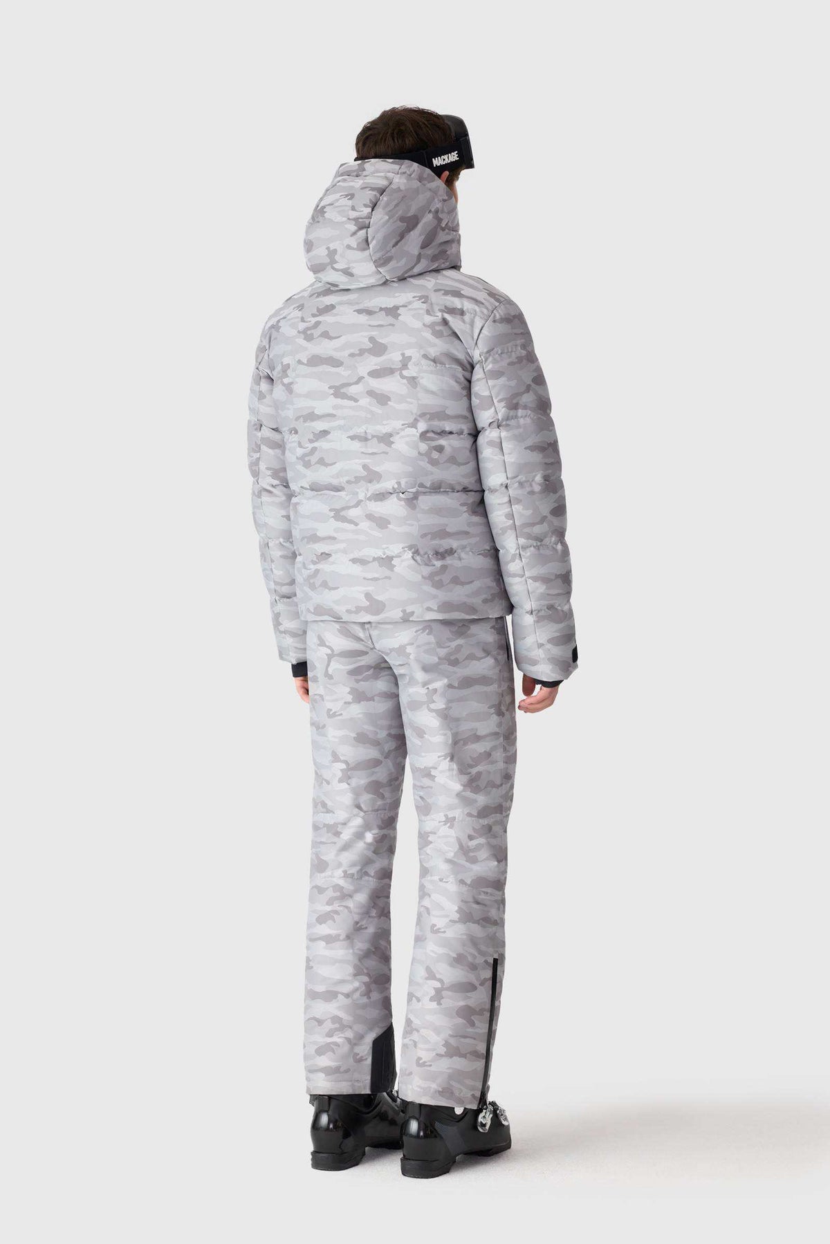 Grey Men's Hooded Down Jacket