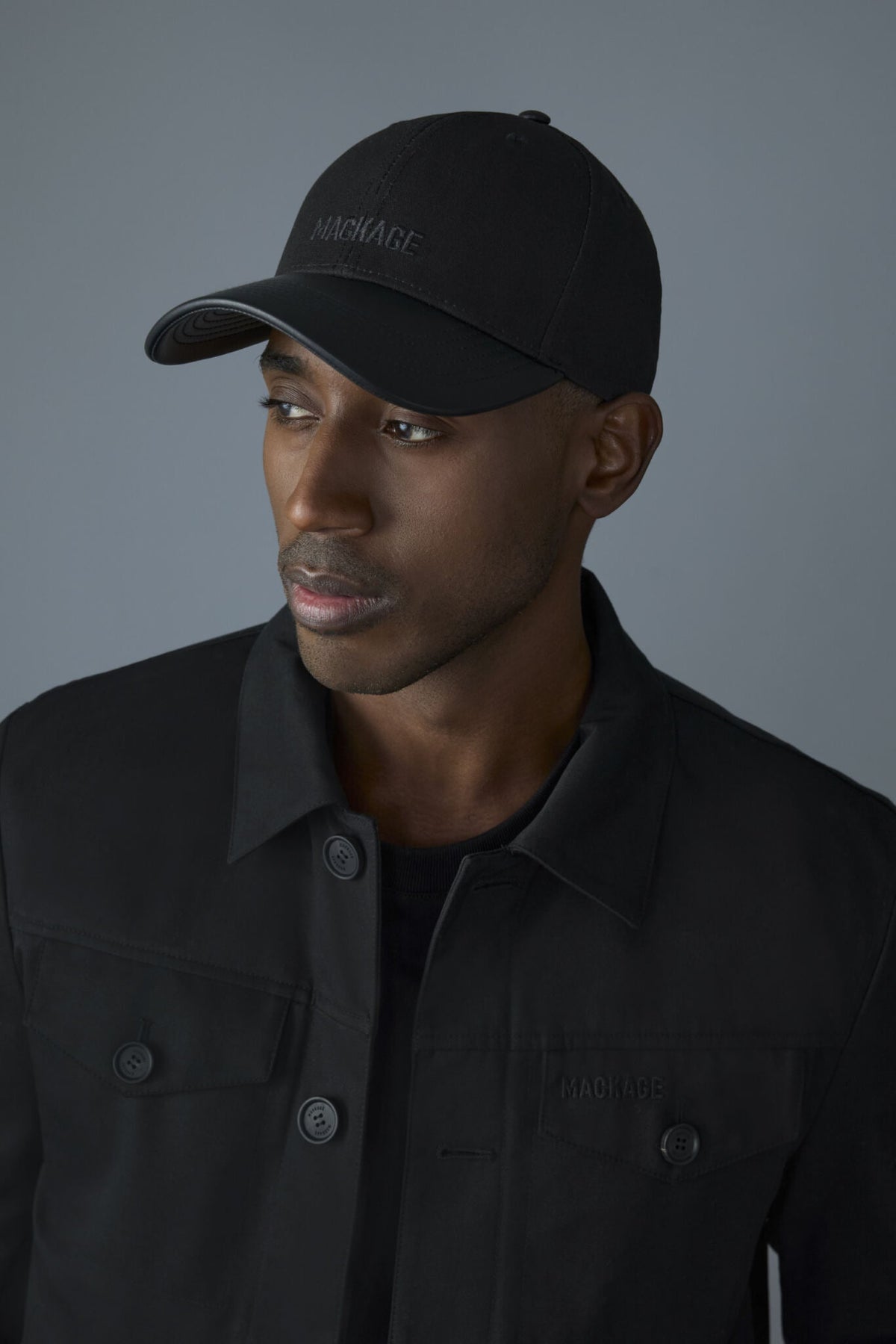Black Men's Mixed Media Jacket