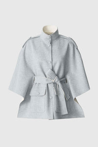 Light Grey Mix-Cream Ladies Wool Cape