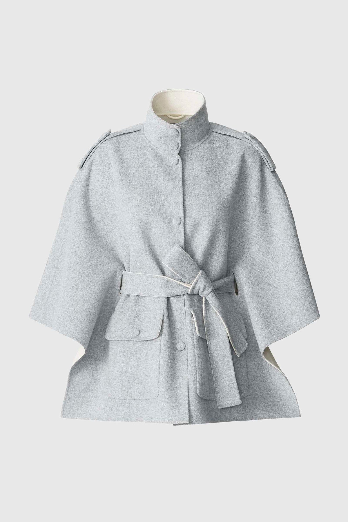 Light Grey Mix-Cream Ladies Wool Cape