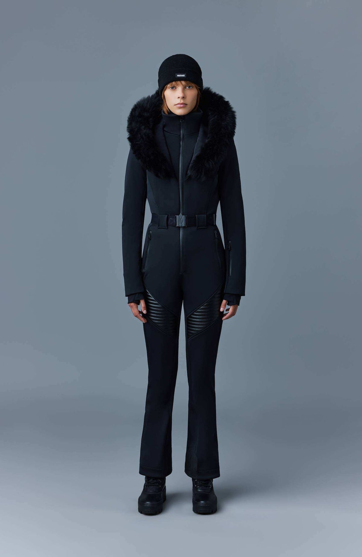 Black Ladies One Piece Ski Suit
