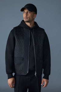 Black Men's Mixed Media Jacket