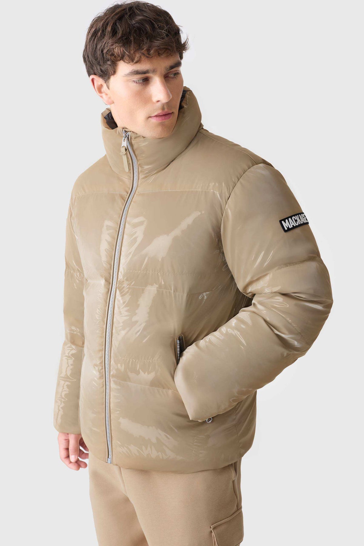 Light Camel Men's Hooded Down Jacket