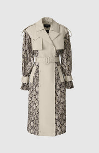 Taupe Snake Ladies Trench Coat
