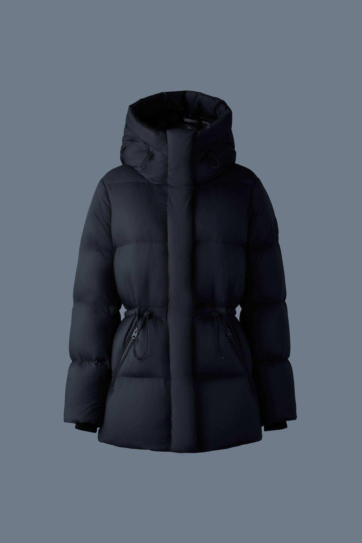Black Ladies Hooded Light Down Jacket