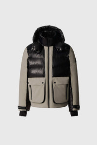 Taupe Men's Hooded Down Jacket