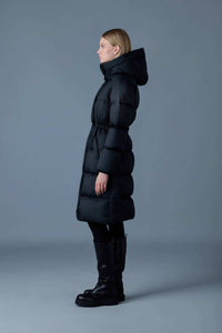 Black Ladies Hooded Down Coat