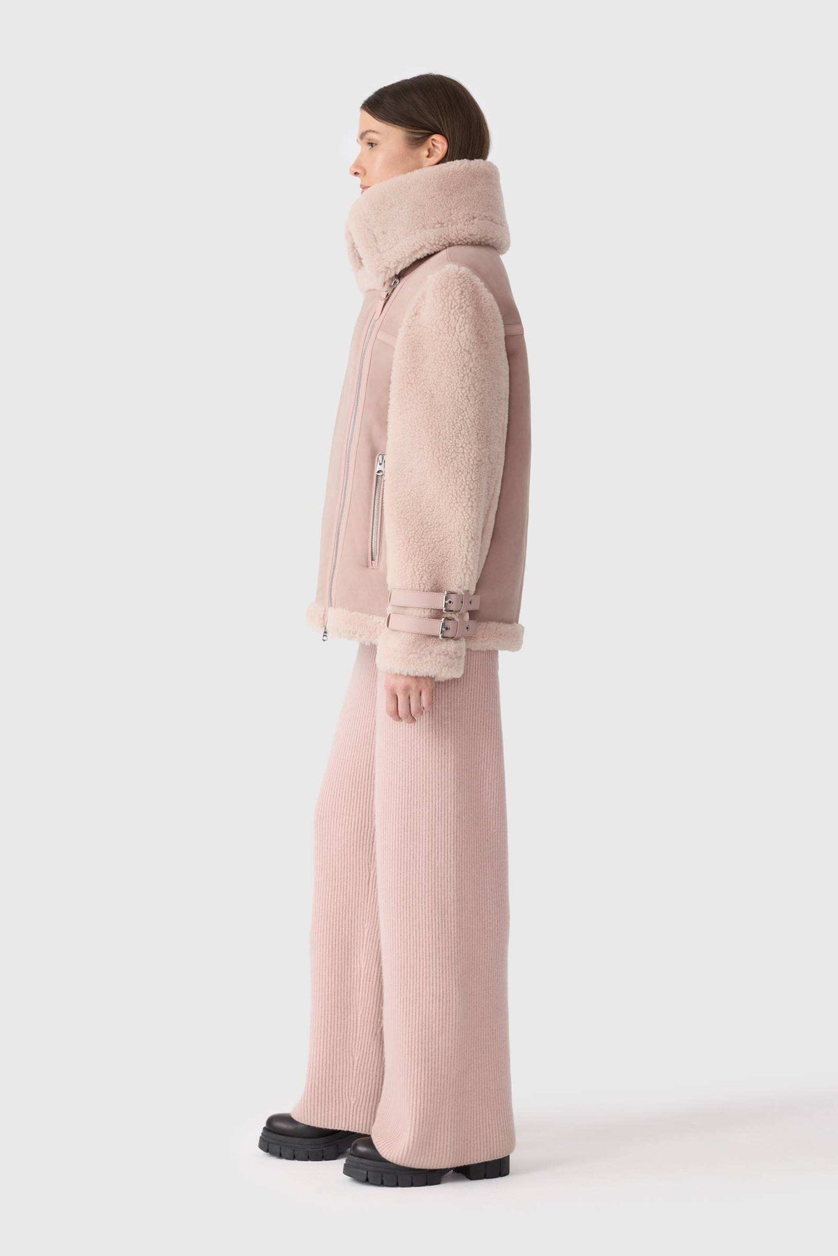 Sepia Rose-Sepia Rose Ladies Shearling Jacket