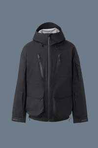 Black Men's Hooded Rainwear/ Rainproof Jacket