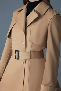 Light Military Ladies Belted Trench Jacket