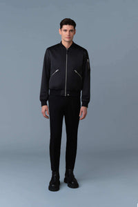 Black Men's Satin Bomber Jacket