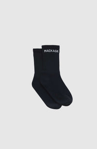 White-Navy Unisex Cotton Socks