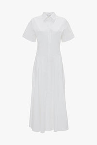 Panelled Shirt Dress - White