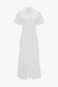 Panelled Shirt Dress - White