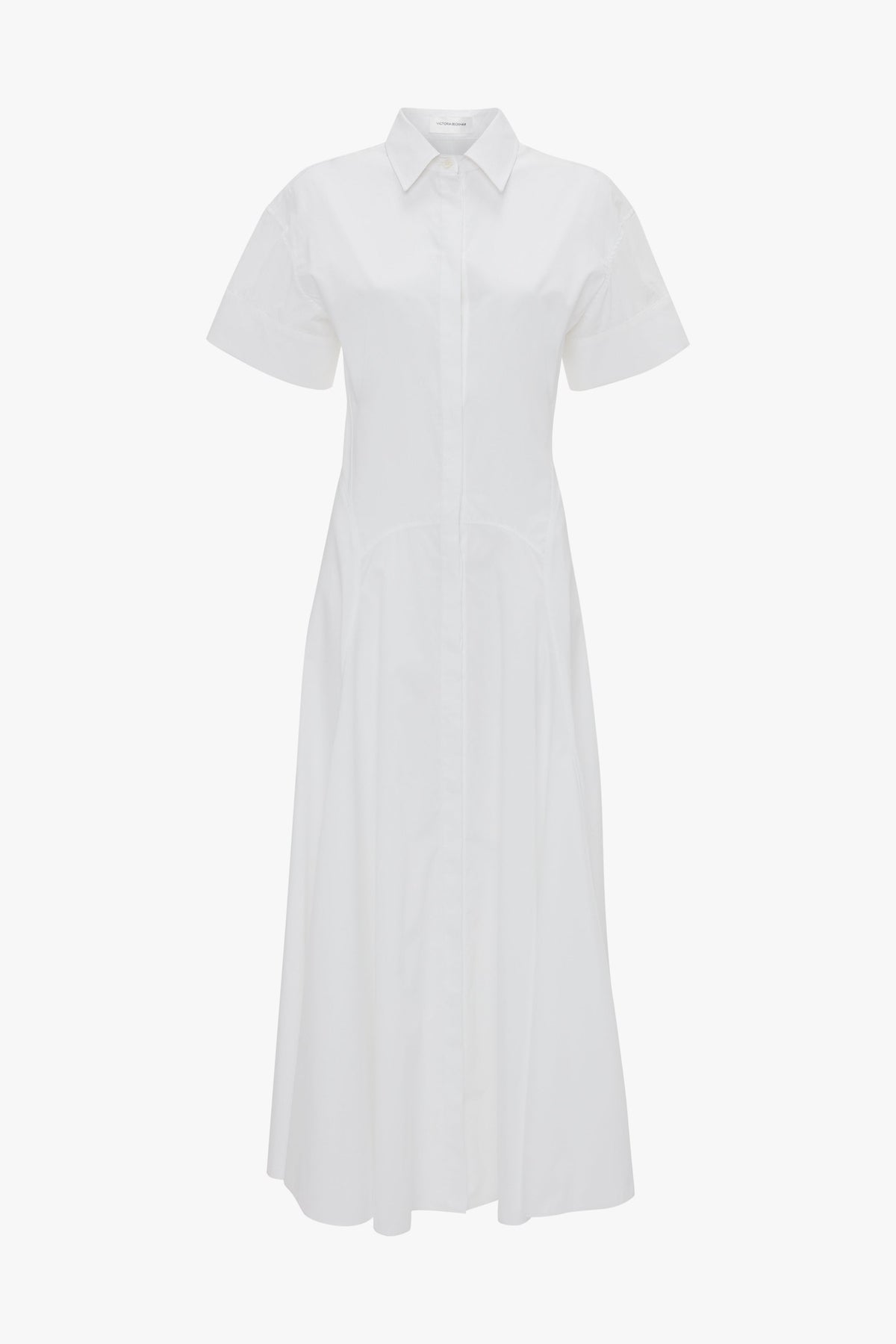 Panelled Shirt Dress - White