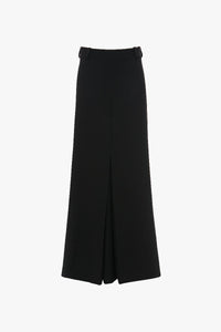 Floor Length Box Pleat Skirt - Black
