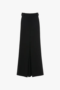 Floor Length Box Pleat Skirt - Black