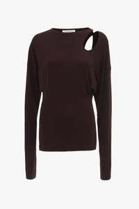 Twist Detail Jersey Top - Deep Mahogany