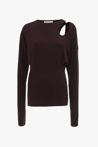 Twist Detail Jersey Top - Deep Mahogany