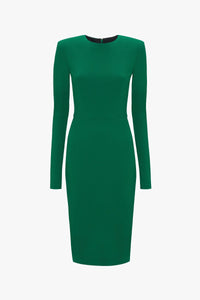 Long Sleeve Claude Midi Dress - Viridian