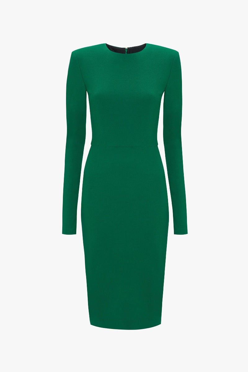 Long Sleeve Claude Midi Dress - Viridian