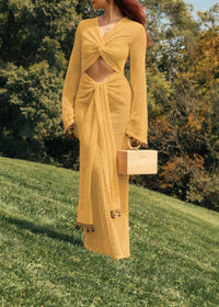 Teri openwork maxi dress with cut-outs - Mustard