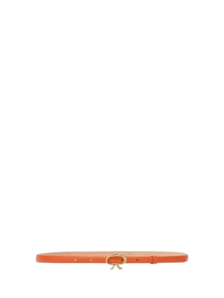 Ceinture Ribbon en cuir lisse - Orange