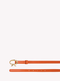 Ceinture Ribbon en cuir lisse - Orange