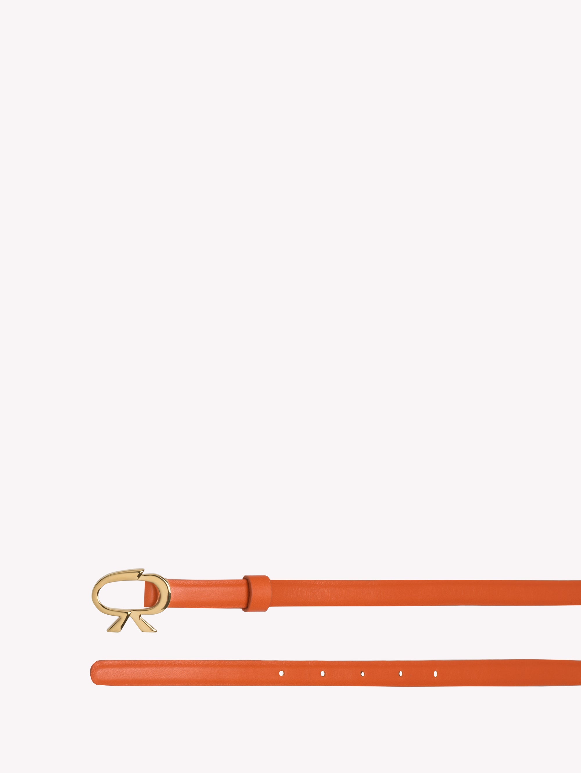 Ceinture Ribbon en cuir lisse - Orange
