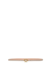 Ribbon belt in smooth leather - Neutre