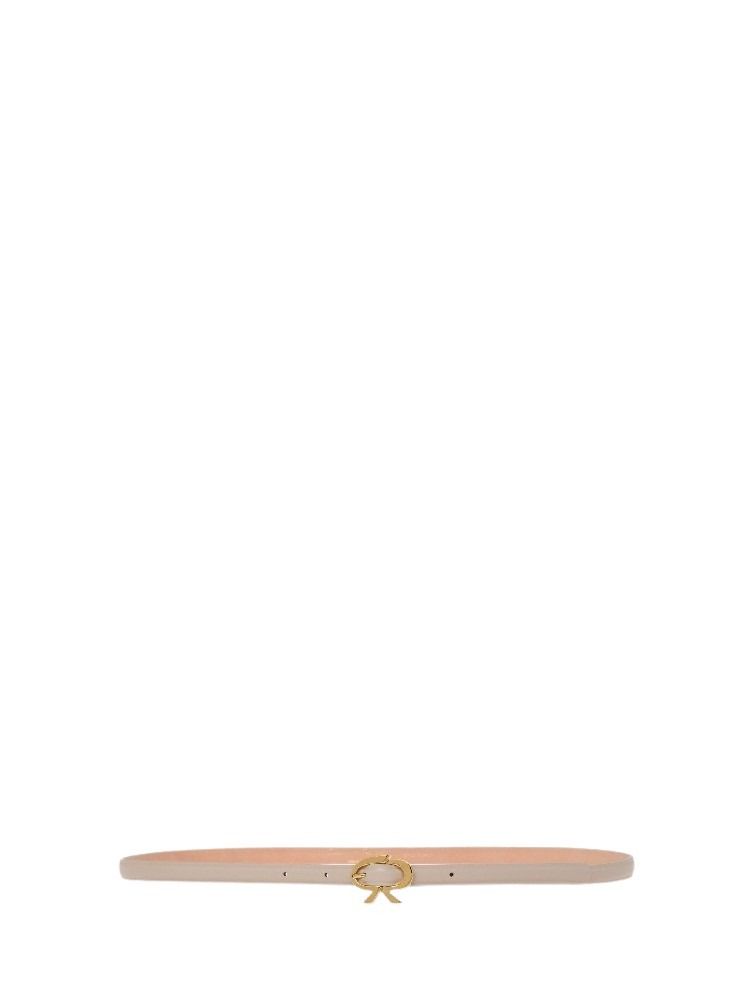 Ribbon belt in smooth leather - Neutre
