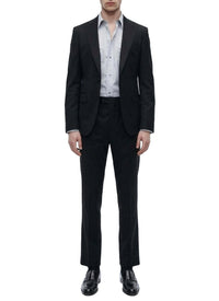 Blazer large en serge de laine - Noir