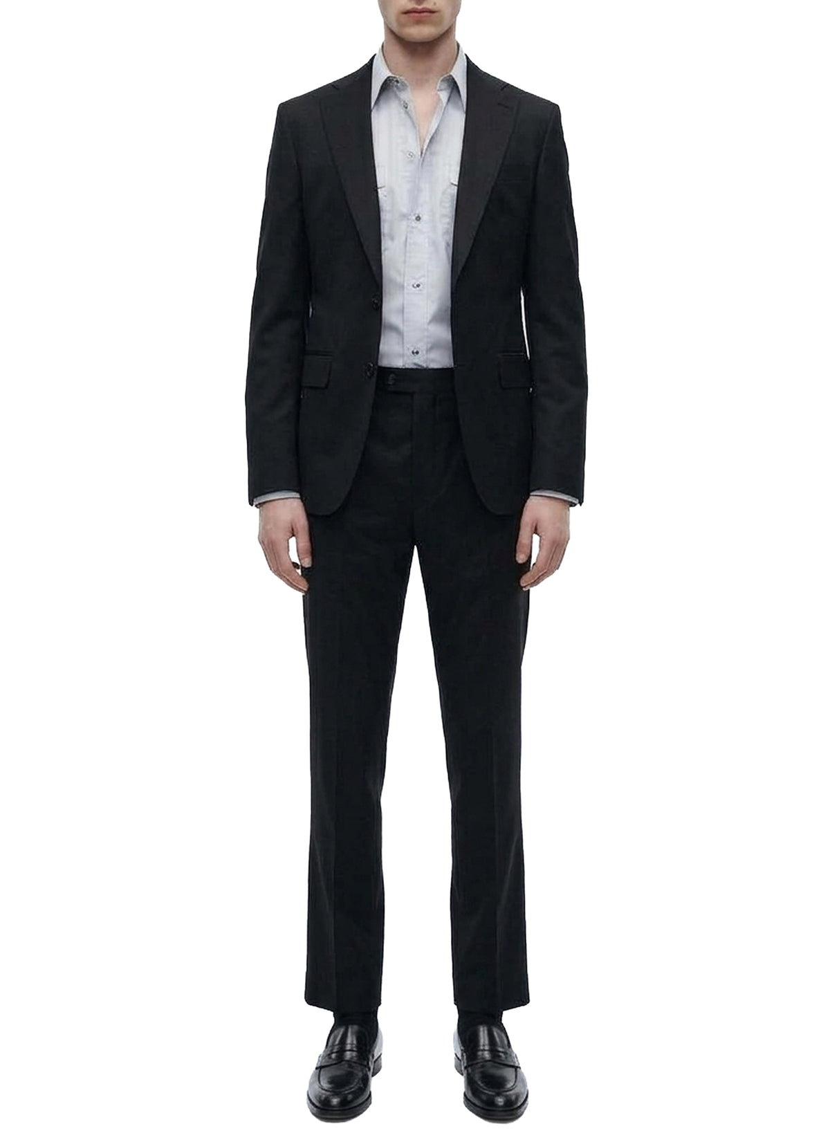 Blazer large en serge de laine - Noir