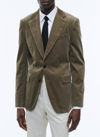 Veste doublée coupe ajustée en velours - Bronze