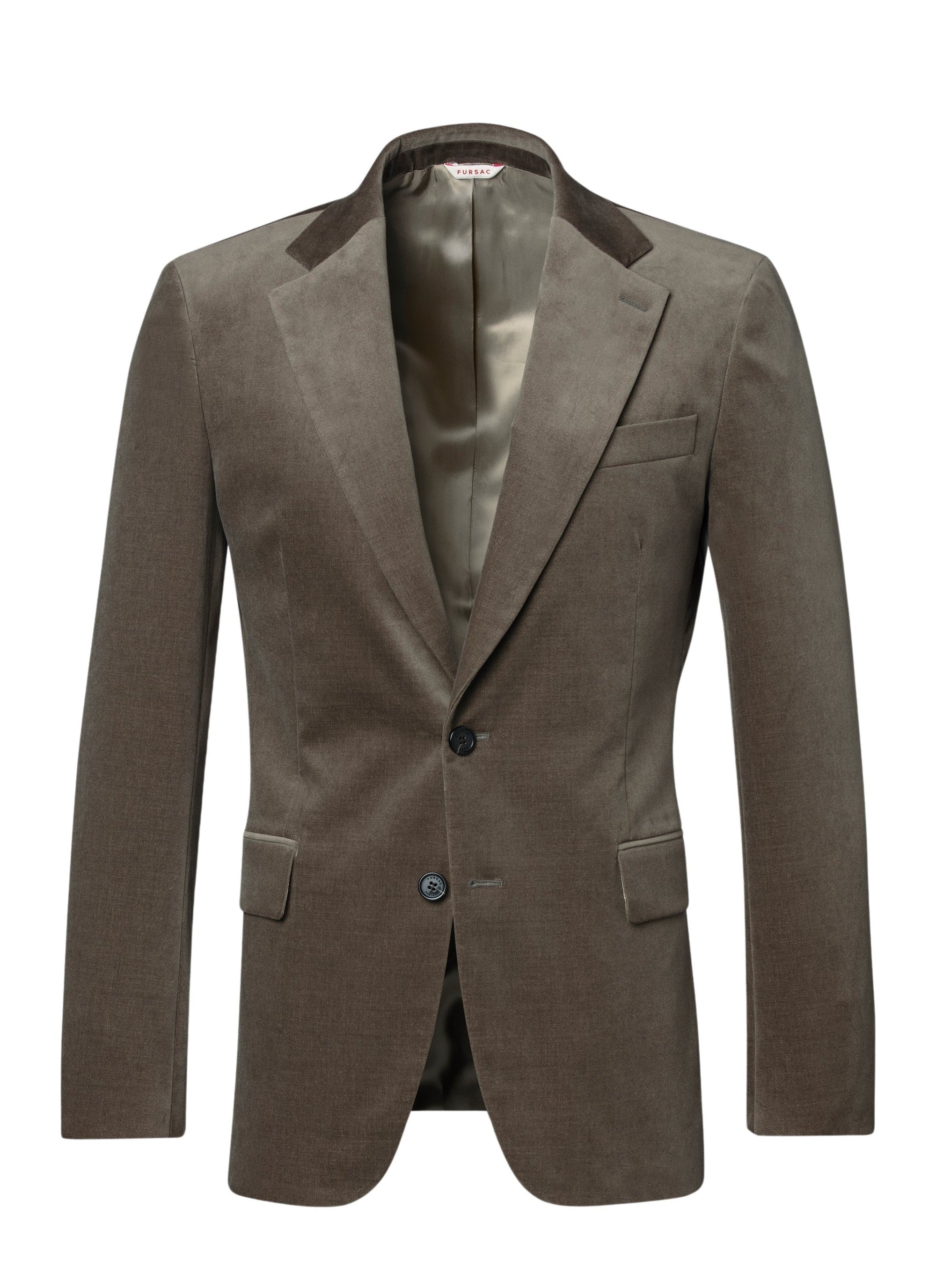 Veste doublée coupe ajustée en velours - Bronze