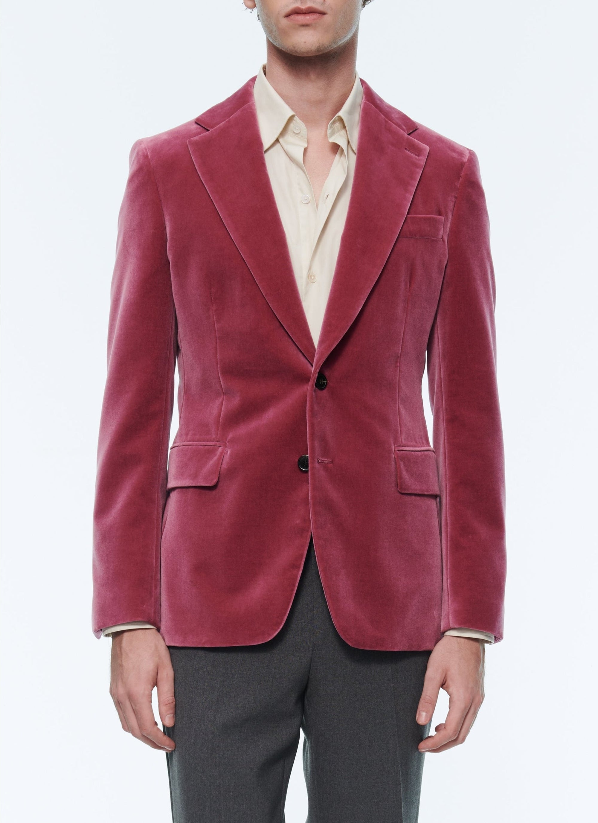 Veste doublée coupe ajustée en laine - Betterave