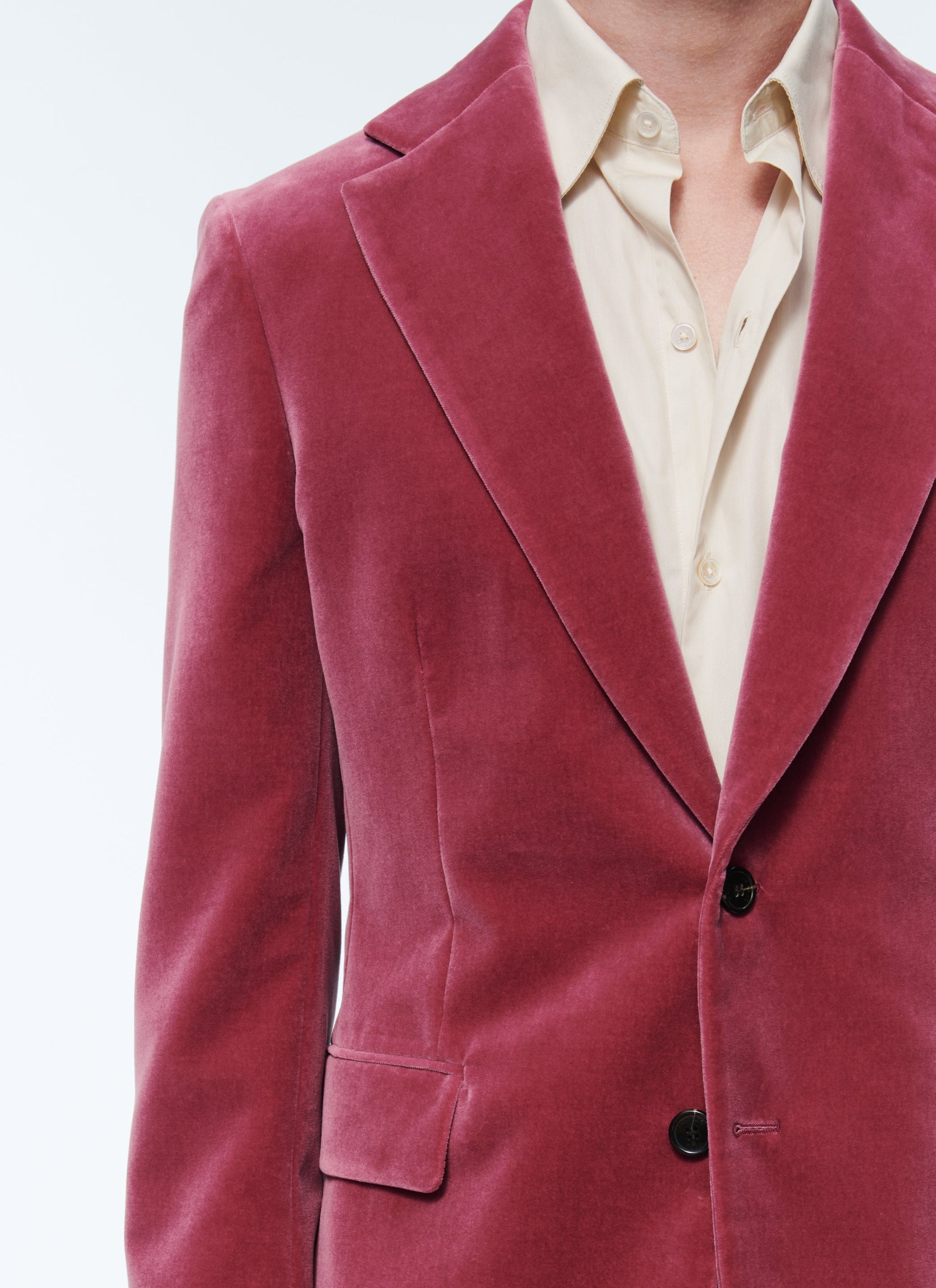 Veste doublée coupe ajustée en laine - Betterave